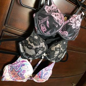 Three Victoria’s secret 34B padded bras push up